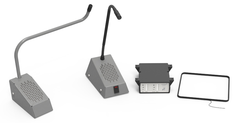 Securicom Speech Transfer System with Curved-Right microphone, Grey