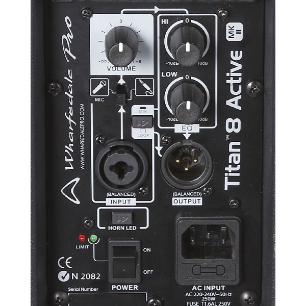 8" 180W RMS Active Polypropolene Music Cabinet Loudspeaker, black