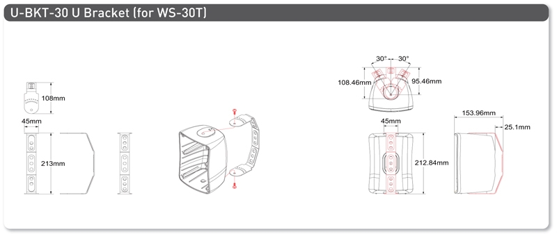 OPTIONAL WS30T-BK BLACK U BRACKET 138991
