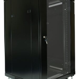 18U 19" Rack c/w Locking Glazed Door