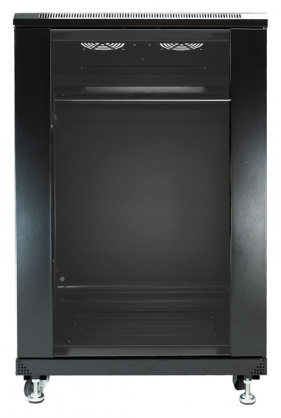 18U 19" Rack c/w Locking Glazed Door