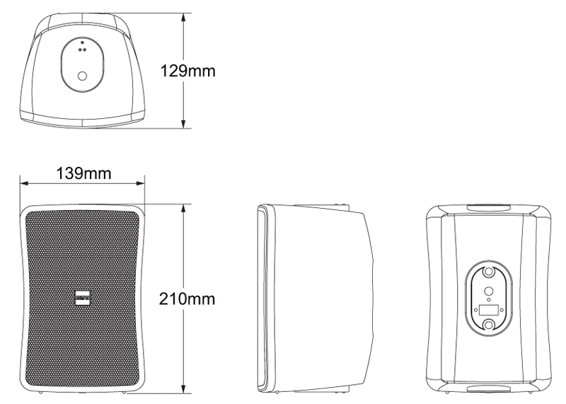 30W 4" 2WAY MONITOR SPEAKER 100V/8OHM