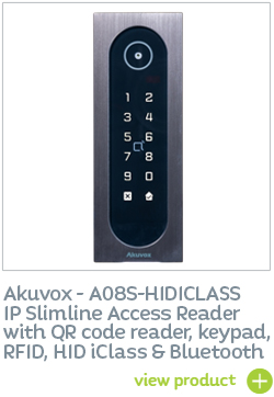 IP Slimline Access Reader with QR Code, Keypad, RFID, HID iClass and Bluetooth (Surface)