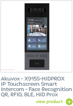 IP Touchscreen Smart Door Intercom Unit with Face Recognition, QR, RFID, HID Prox and BLE