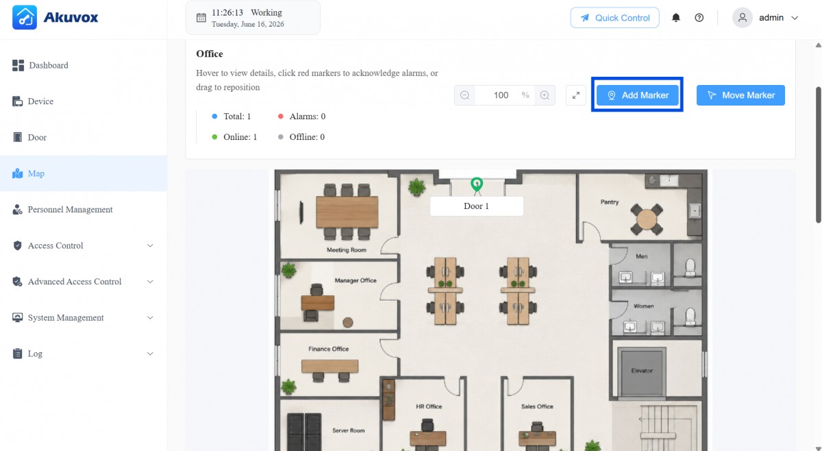 ACMS map management screenshot