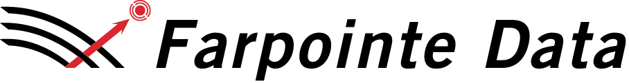 Farpoint Data logo with black wordmark and red target-style graphic